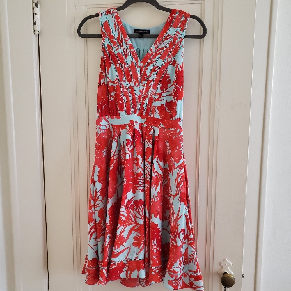 Banana Republic Red and Teal Dress